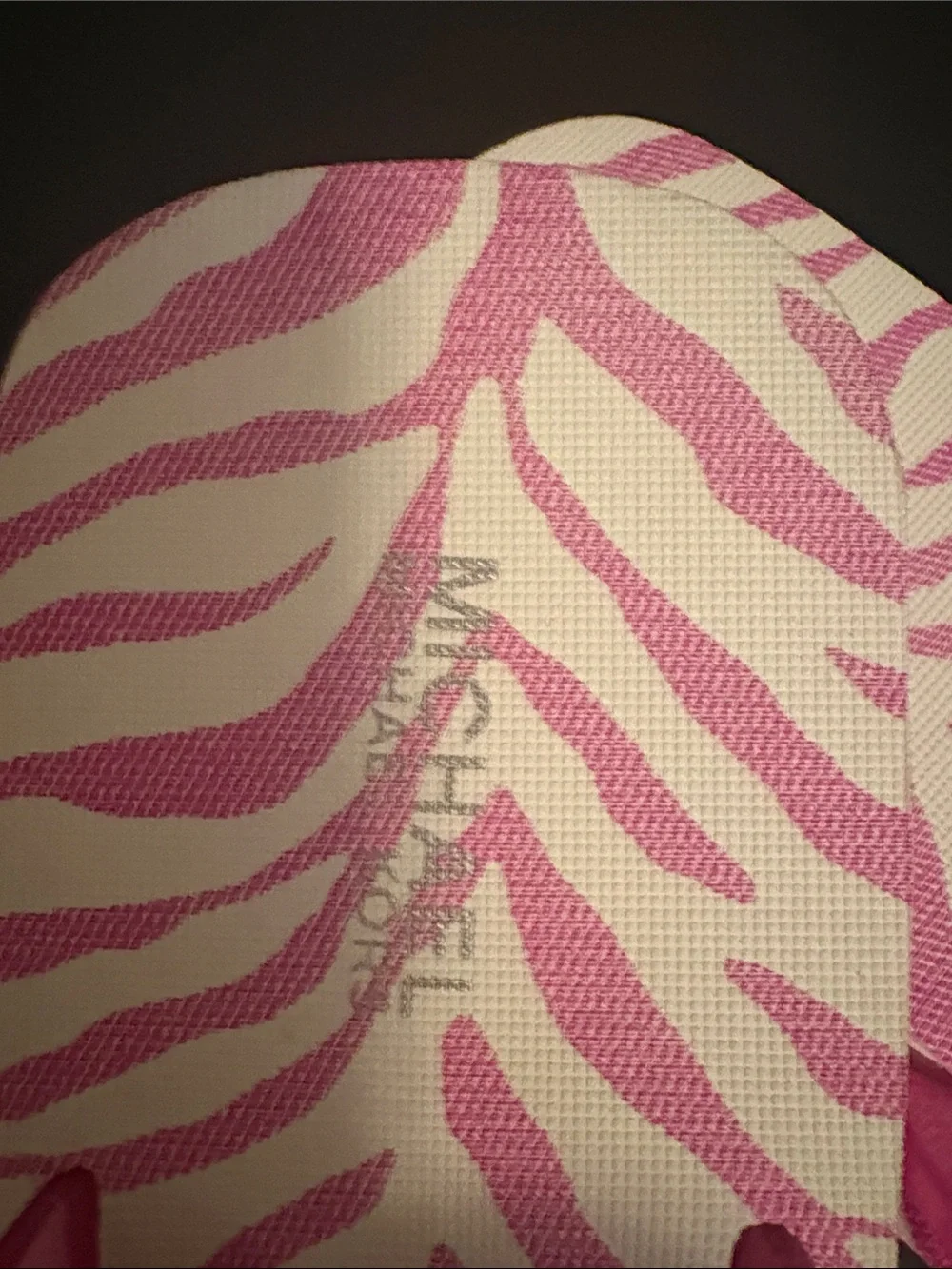Michael Kors Pink Zebra-Print Jelly Strap Flip Flops